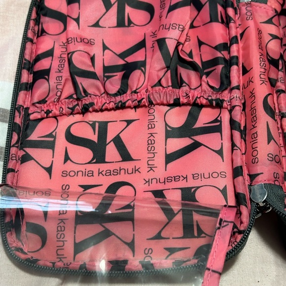 Sonia Kashuk Black and Pink Polka Dot Cosmetic Bag NWOT - Picture 6 of 7